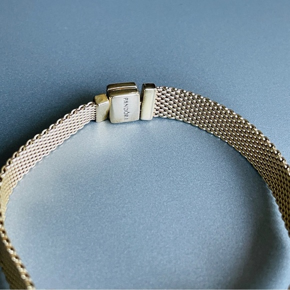 Pandora Reflexions Gold Plat Mesh Bracelet WITHOUT CLIP CHARMS - Picture 14 of 16